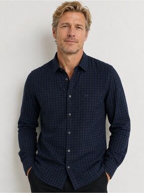 NWOT American eagle Navy Blue Checkered Shirt